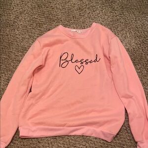 Pink 'Blessed' Sweatshirt